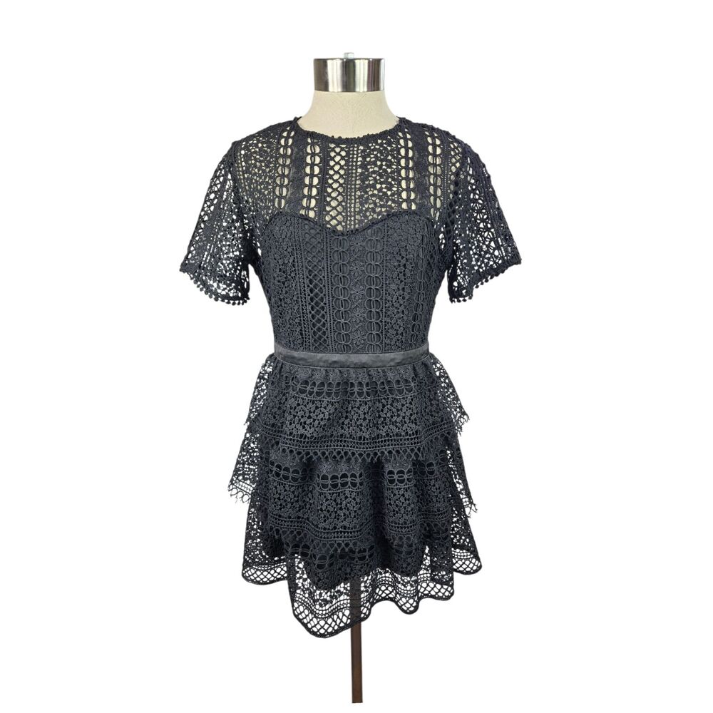 Lulus Wishlist Black Crochet Dress